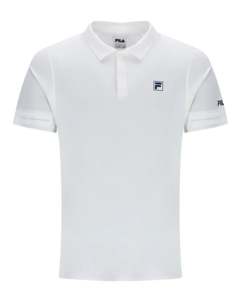 Fila Gestreiftes T-Shirt mit Gittermuster - Weiß Weiß