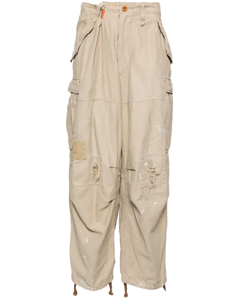 kolor Cargohose mit Ziernähten - Nude Nude