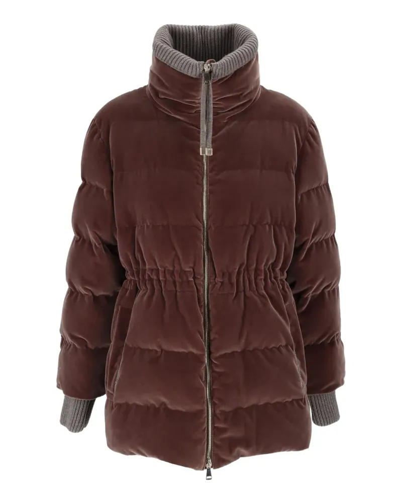 Fabiana Filippi quilted velvet jacket - Braun Braun