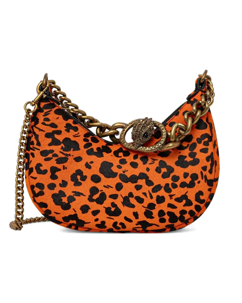 Kurt Geiger small Chelsea Hobo leopard-print chain tote bag - Orange Orange