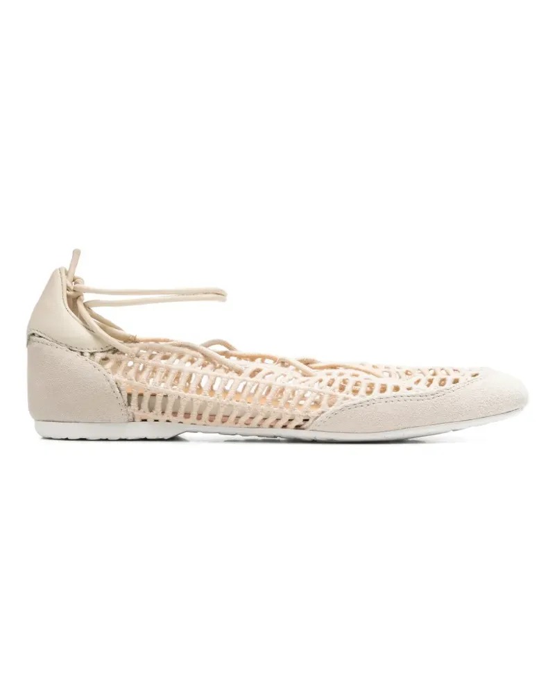 Patrizia Pepe Dancing Skin raffia ballet flats - Nude Nude