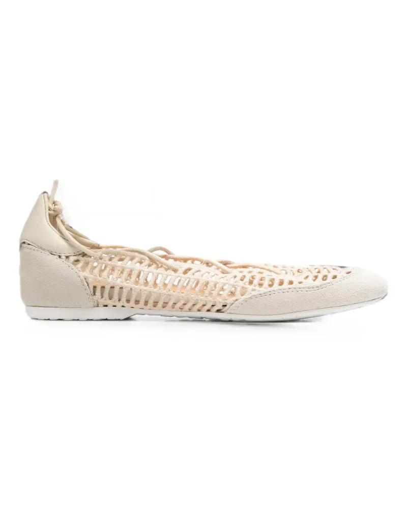 Patrizia Pepe Dancing Skin raffia ballet flats - Nude Nude
