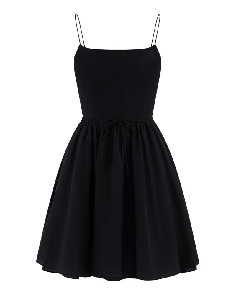 12 STOREEZ Ausgestelltes Orchard Minikleid mit Schleife - Schwarz Schwarz