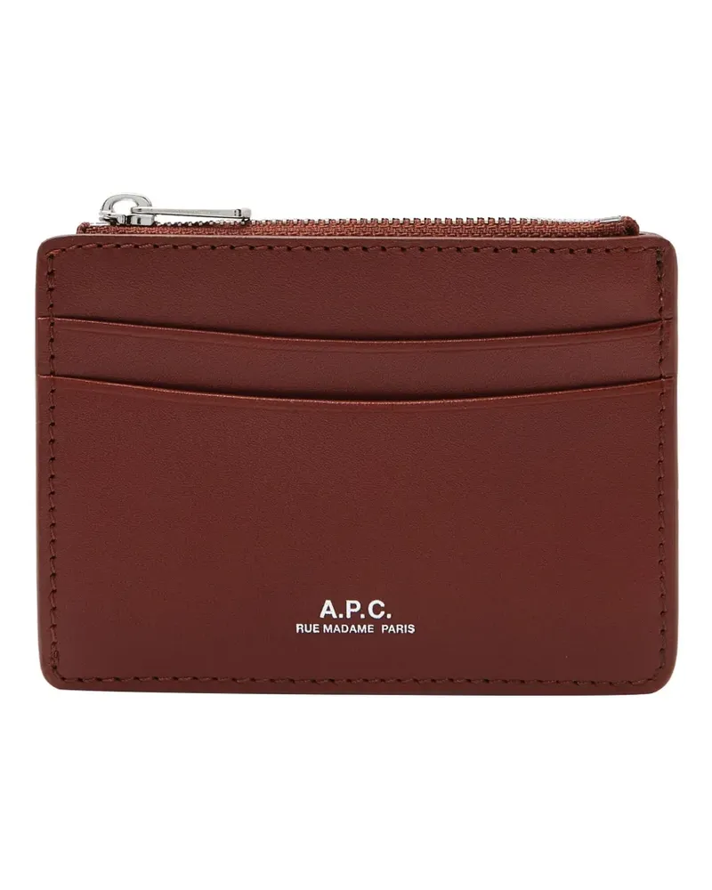 A.P.C. Kartenetui mit Reißverschluss - Rot Rot
