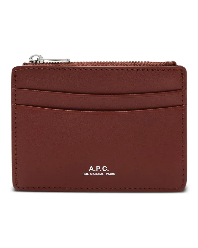 A.P.C. Kartenetui mit Reißverschluss - Rot Rot