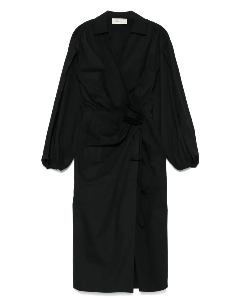 Blumarine Midikleid mit Blumenapplikation - Schwarz Schwarz