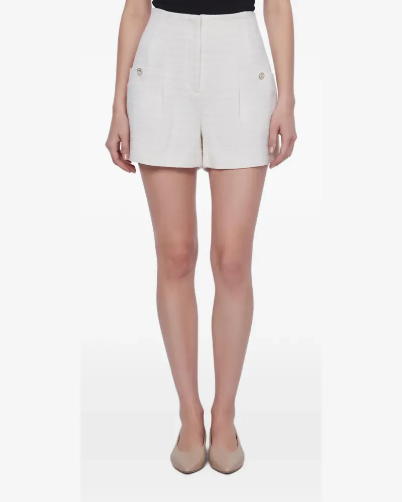 Sandro Tweed-Shorts mit hohem Bund - Weiß Weiß