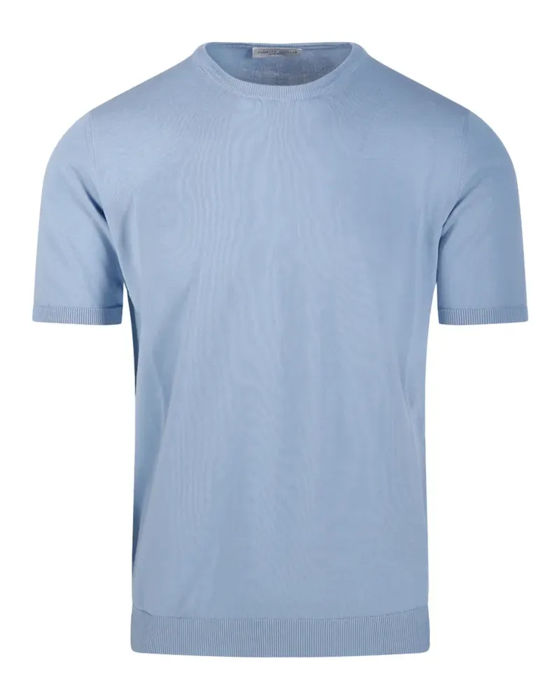 Roberto Collina Fein gestricktes T-Shirt - Blau Blau