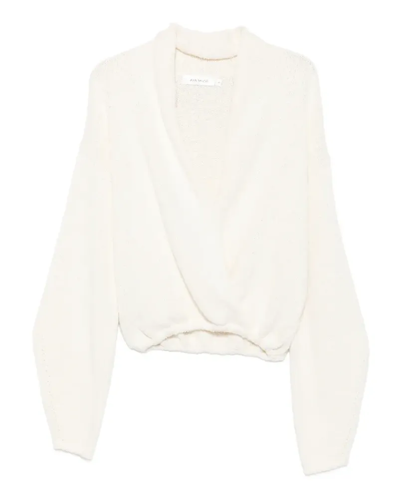 Aya Muse Kena Wickelpullover - Weiß Weiß