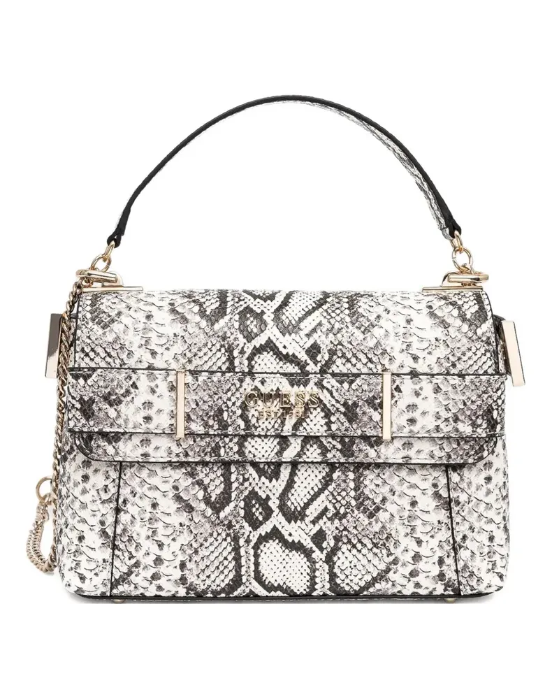 Guess Handtasche mit Animal-Print - Weiß Weiß