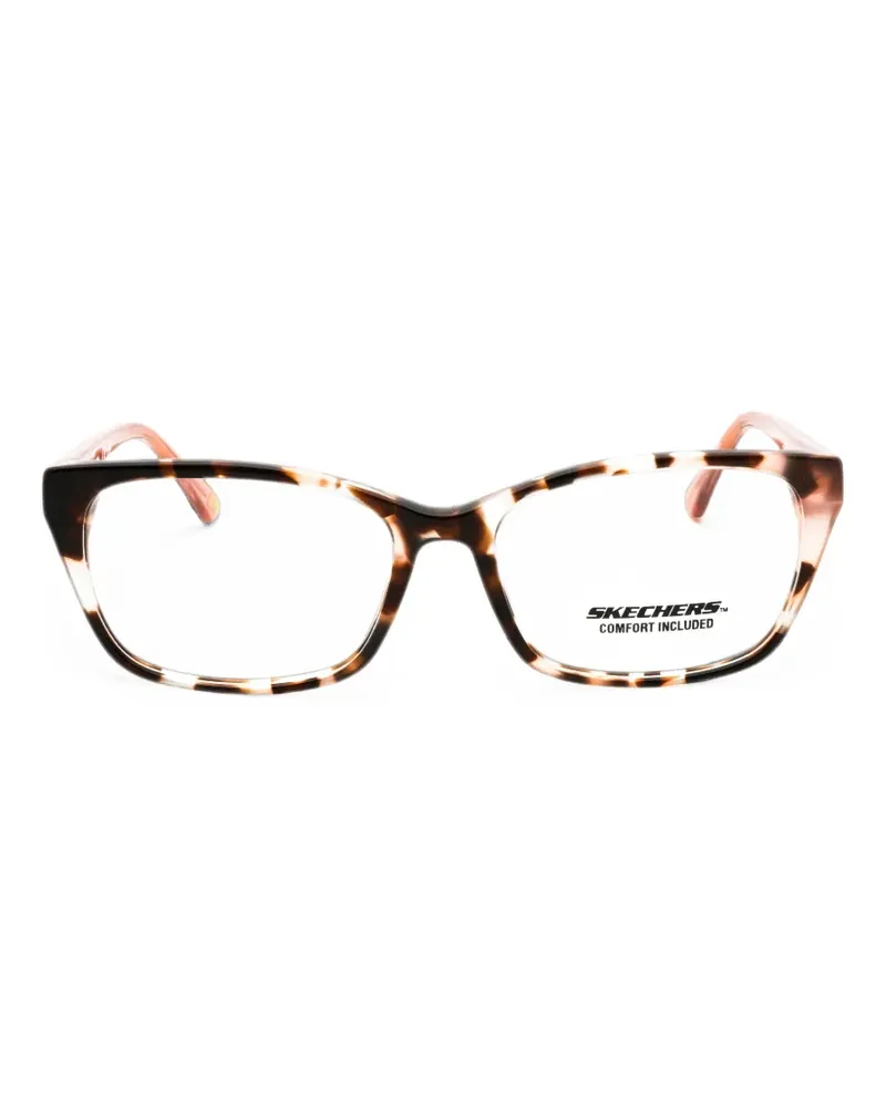 Skechers tortoiseshell-effect rectangle-frame glasses - Braun Braun