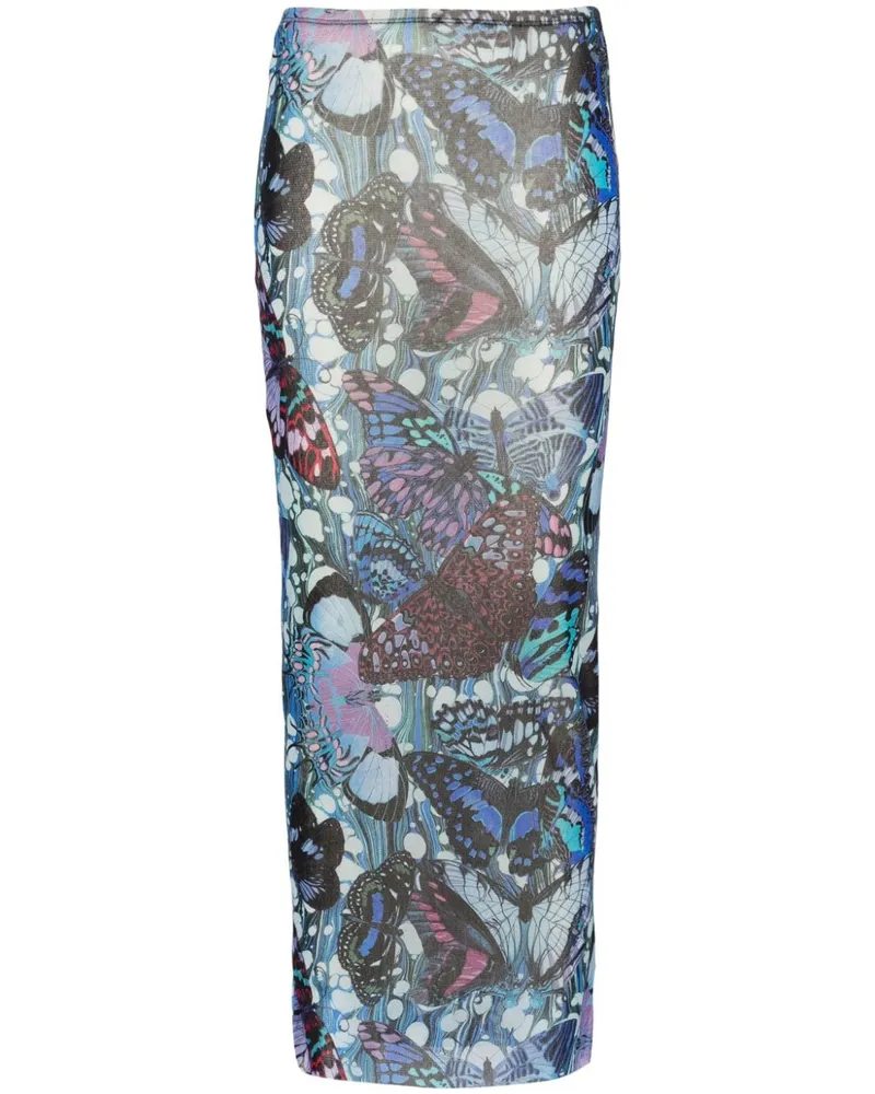 Jean Paul Gaultier The Blue Butterfly Bleistiftrock - Blau Blau