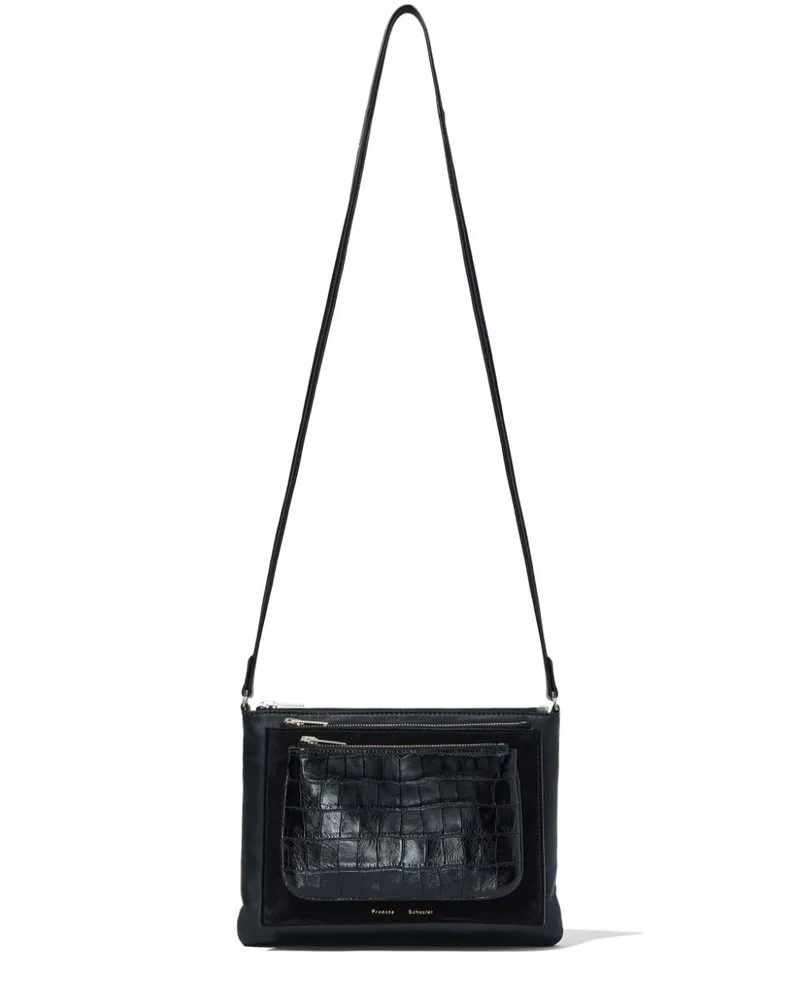 Proenza Schouler Triple Zip Clutch aus Leder - Schwarz Schwarz