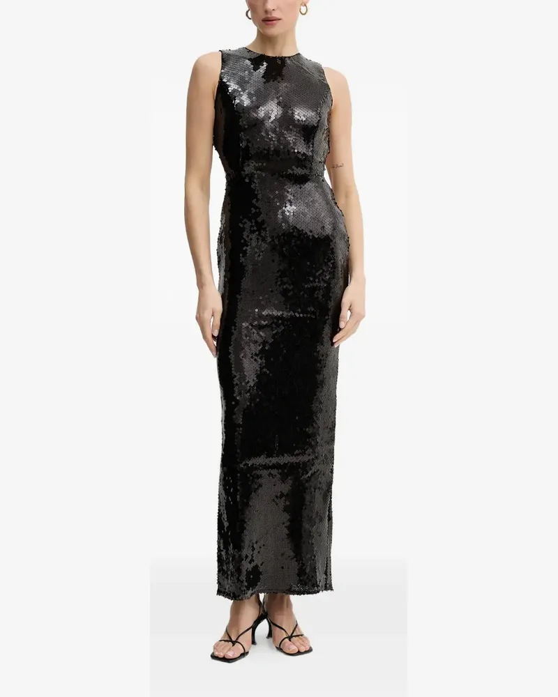 Bardot Portia sequin open back dress - Schwarz Schwarz