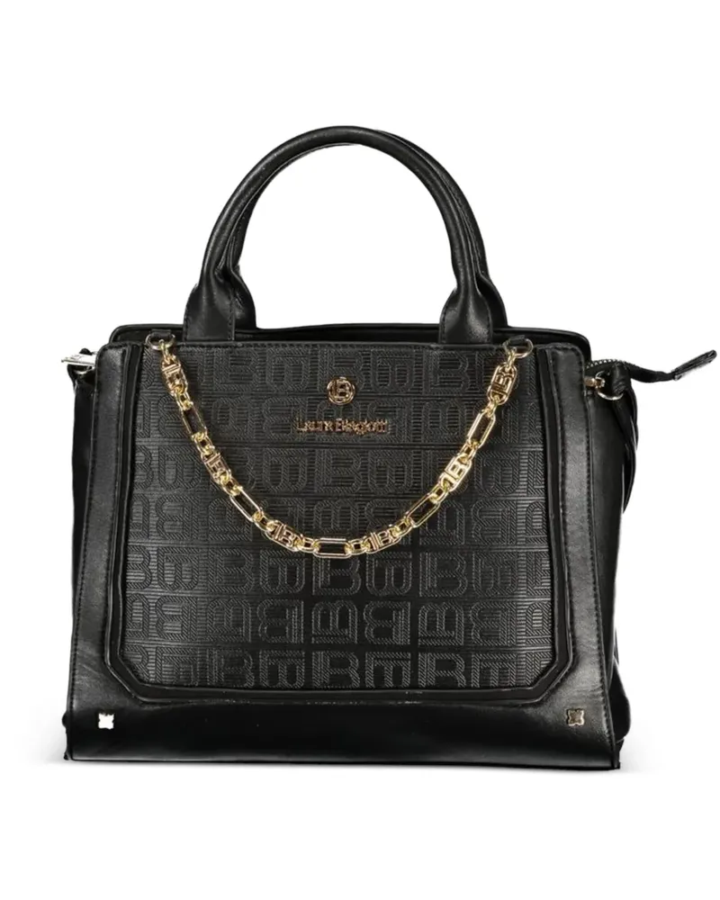 Laura Biagiotti monogram-pattern chain-detail tote bag - Schwarz Schwarz