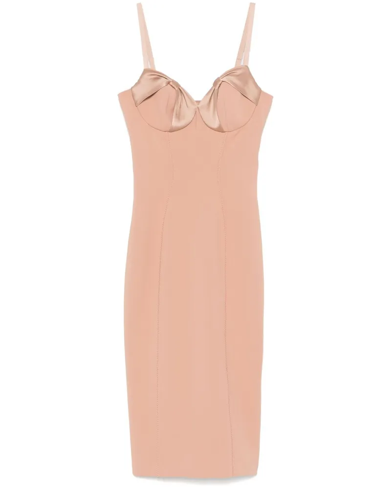 Elisabetta Franchi Midikleid mit Schleifendetail - Nude Nude