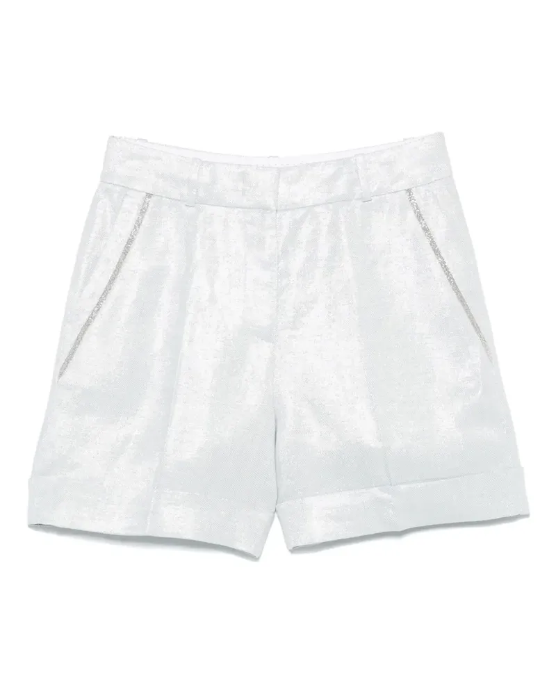 Peserico Shorts im Metallic-Look - Blau Blau