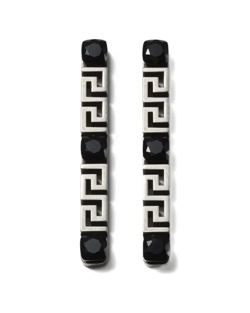 Versace Greca Ohrringe mit Kristallen - Silber Silber