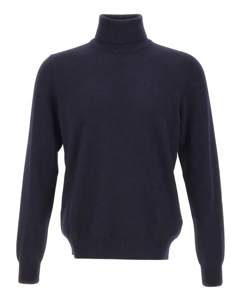 Gran Sasso Gerippter Rollkragenpullover - Blau Blau