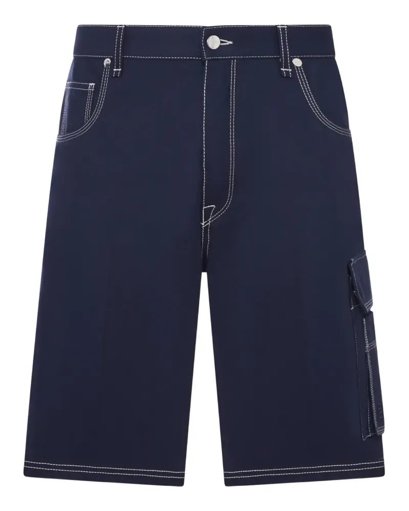 Fendi contrast-stitch cargo shorts - Blau Blau
