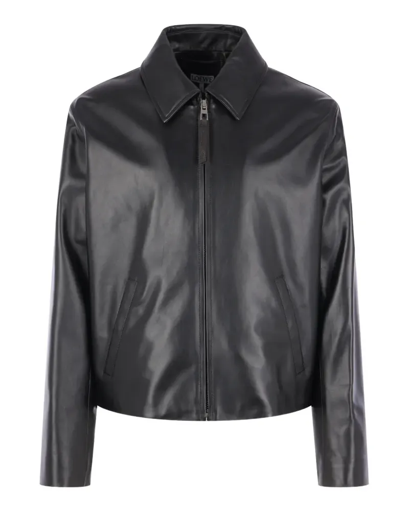 Loewe zip-up leather jacket - Schwarz Schwarz