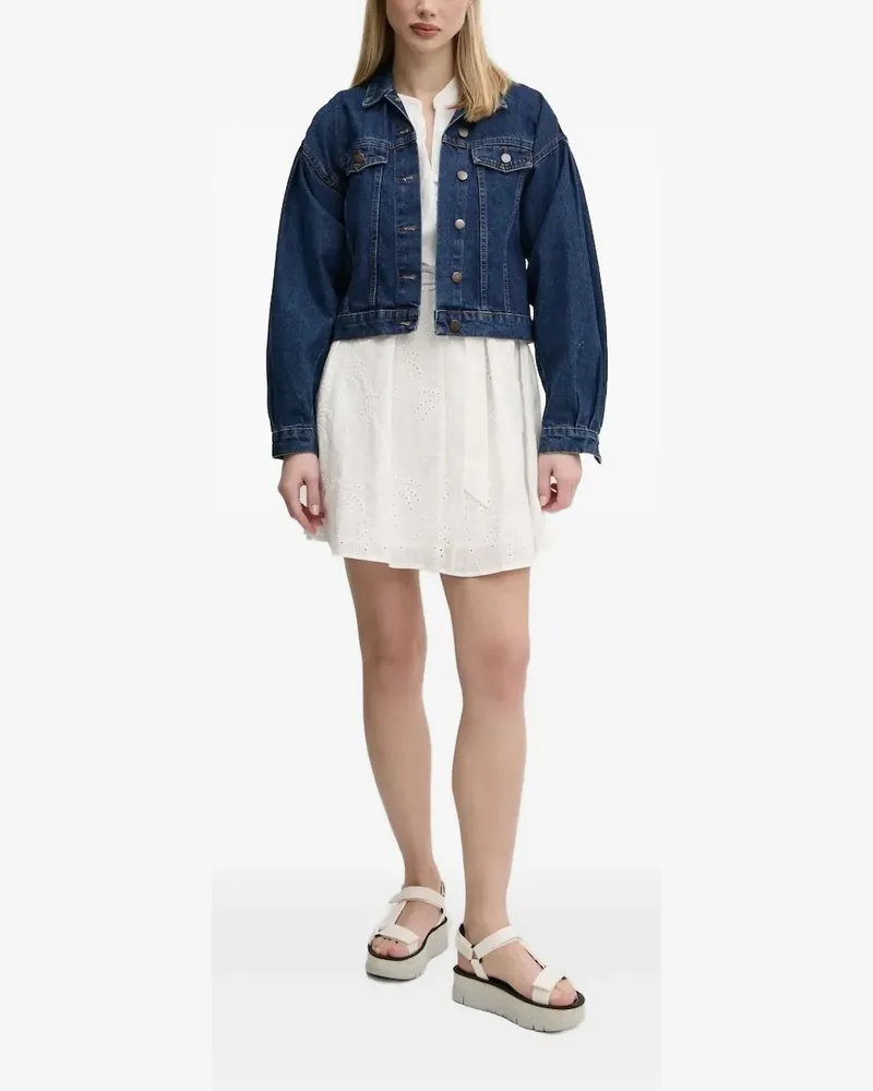 Desigual Gürtel-Minikleid mit Ösenstickerei - Weiß Weiß