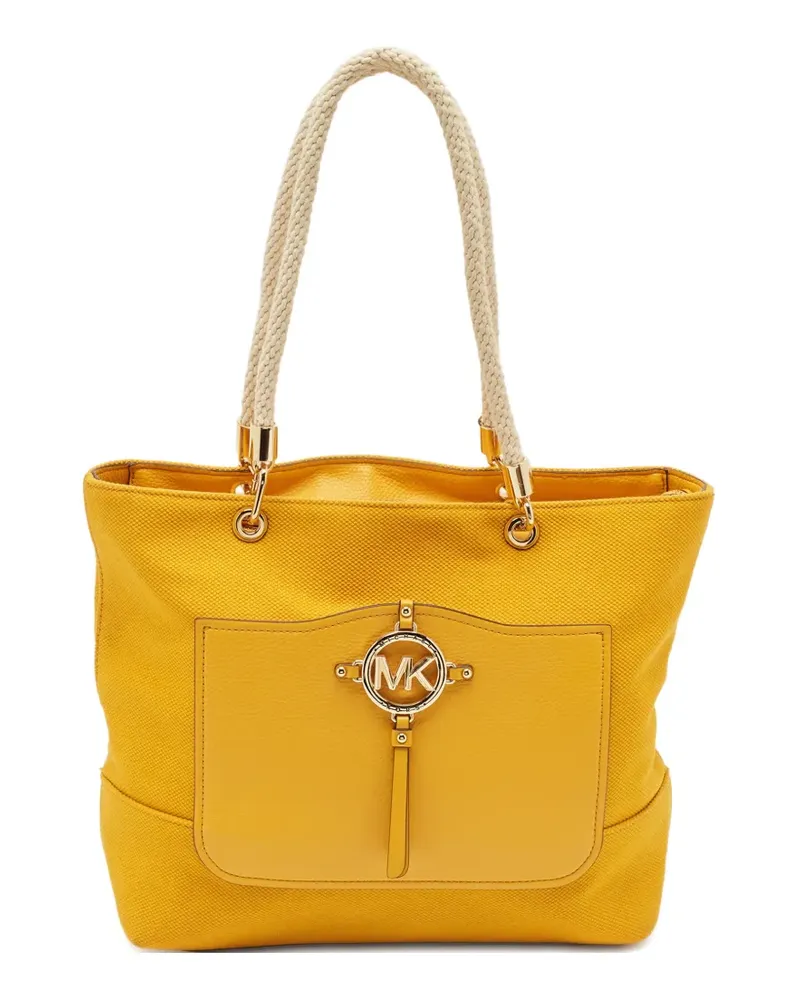 Michael Kors Tote Bag mit Lederbesatz - Gelb Gelb