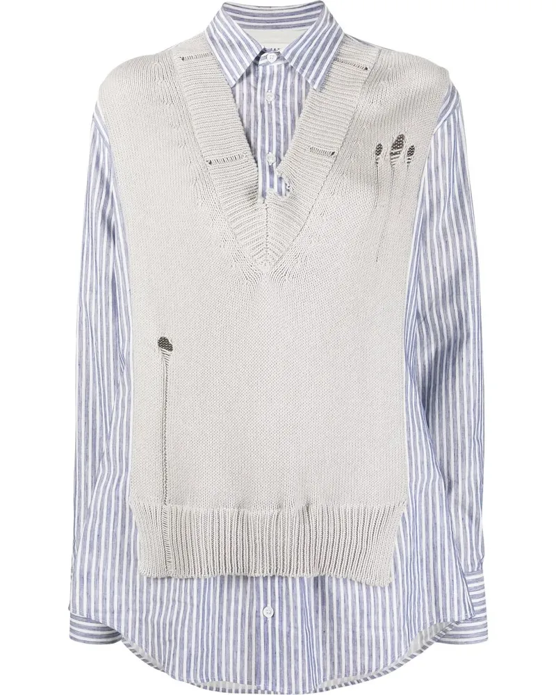 Maison Margiela Hemd im Layering-Look - Blau Blau