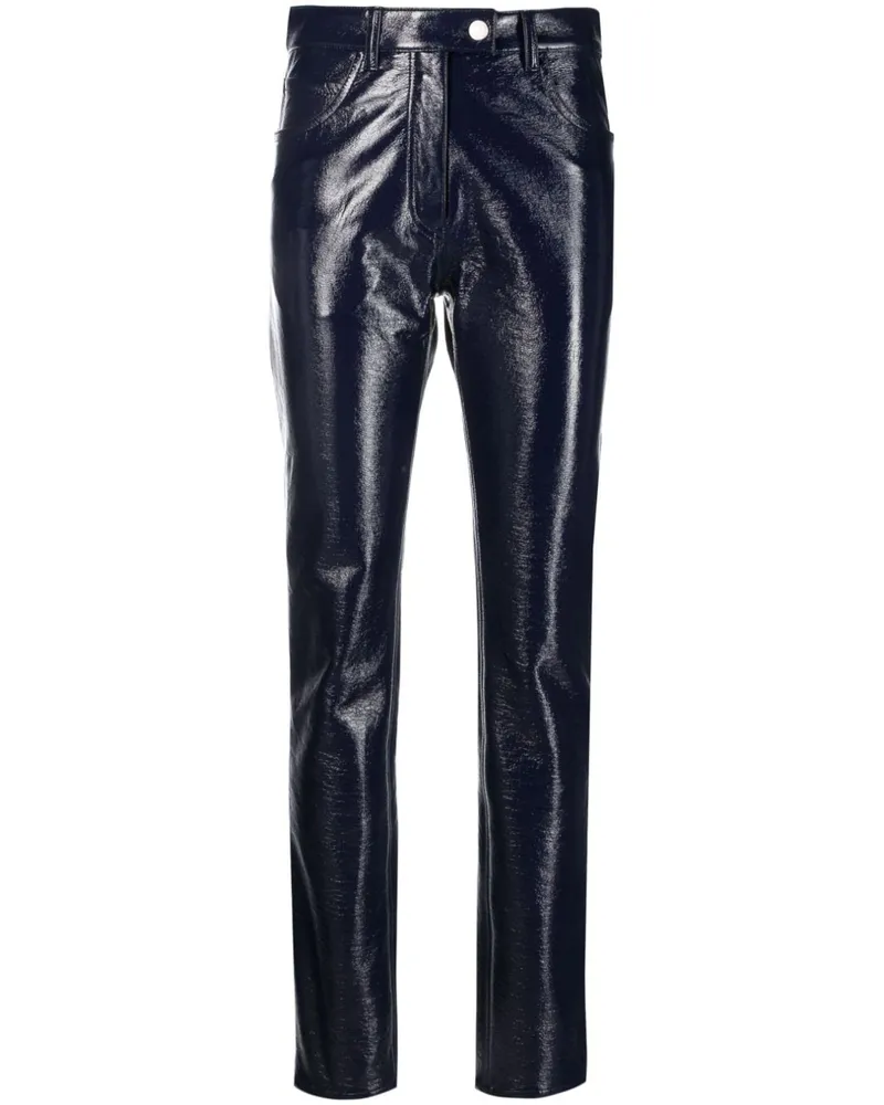Courrèges Straight-Leg-Hose aus Vinyl - Blau Blau