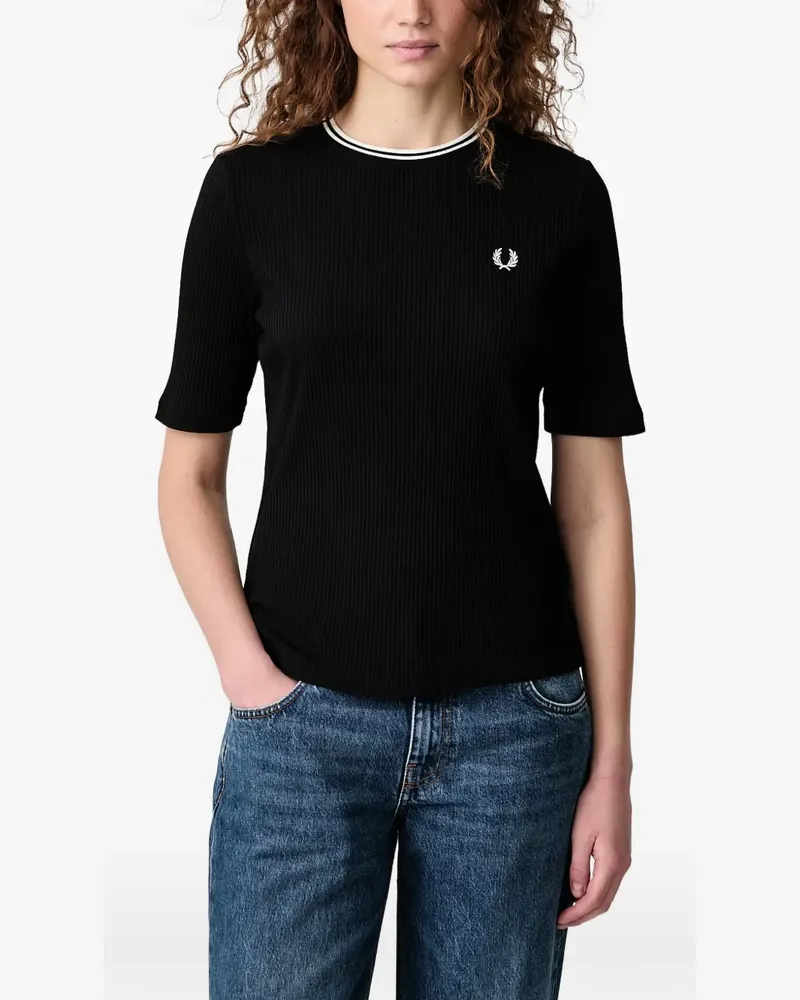 Fred Perry T-Shirt mit Logo-Stickerei - Schwarz Schwarz