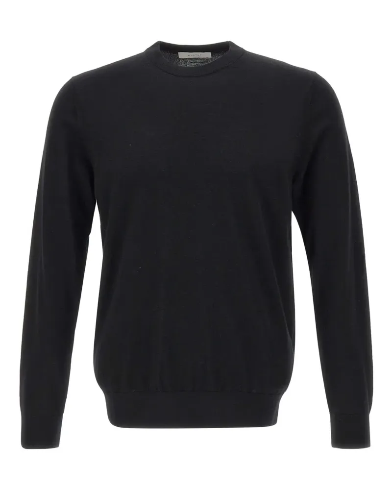 Diktat crew neck ribbed sweater - Schwarz Schwarz