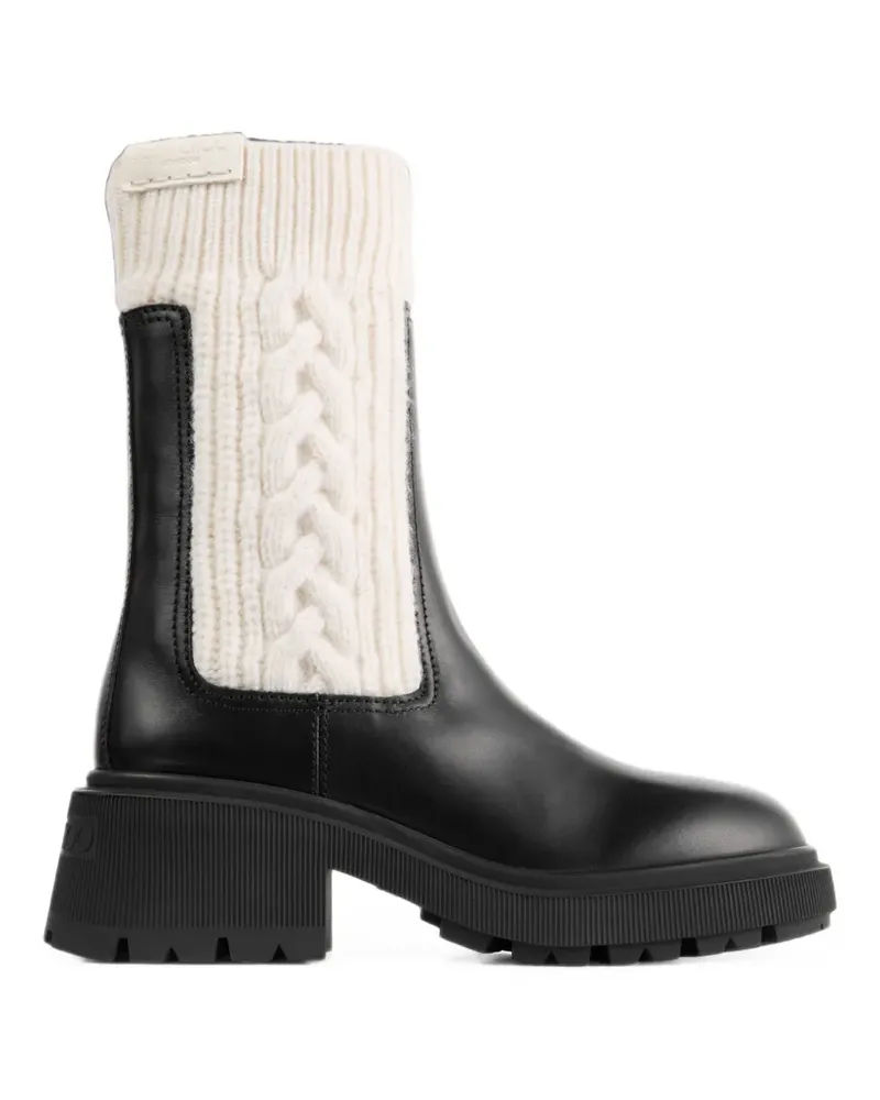 Jimmy Choo Tamia Stiefel mit Zopfstrick-Einsatz - Schwarz Schwarz