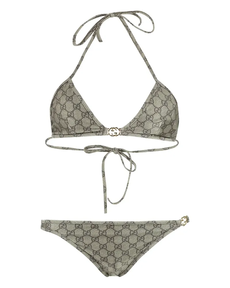 Gucci Triangel-Bikini mit GG Supreme-Print - Nude Nude
