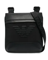 Emporio Armani Kuriertasche mit Logo-Patch Schwarz