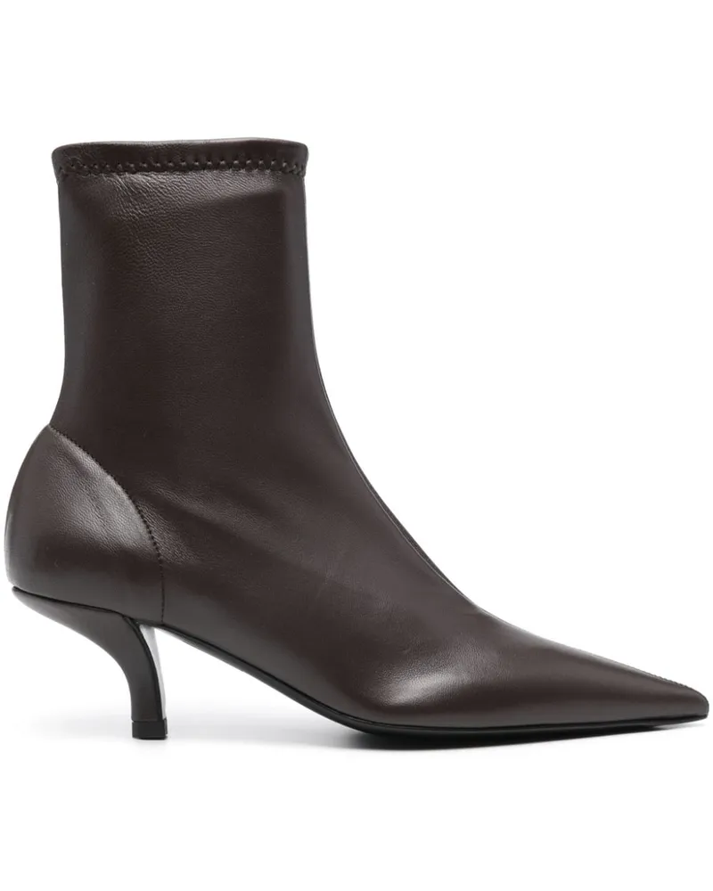 Totême The Heeled Sock-Boots 55mm - Braun Braun