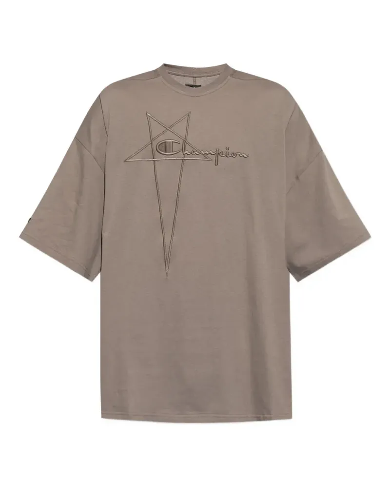 Rick Owens T-Shirt mit Logo-Stickerei - Grau Grau