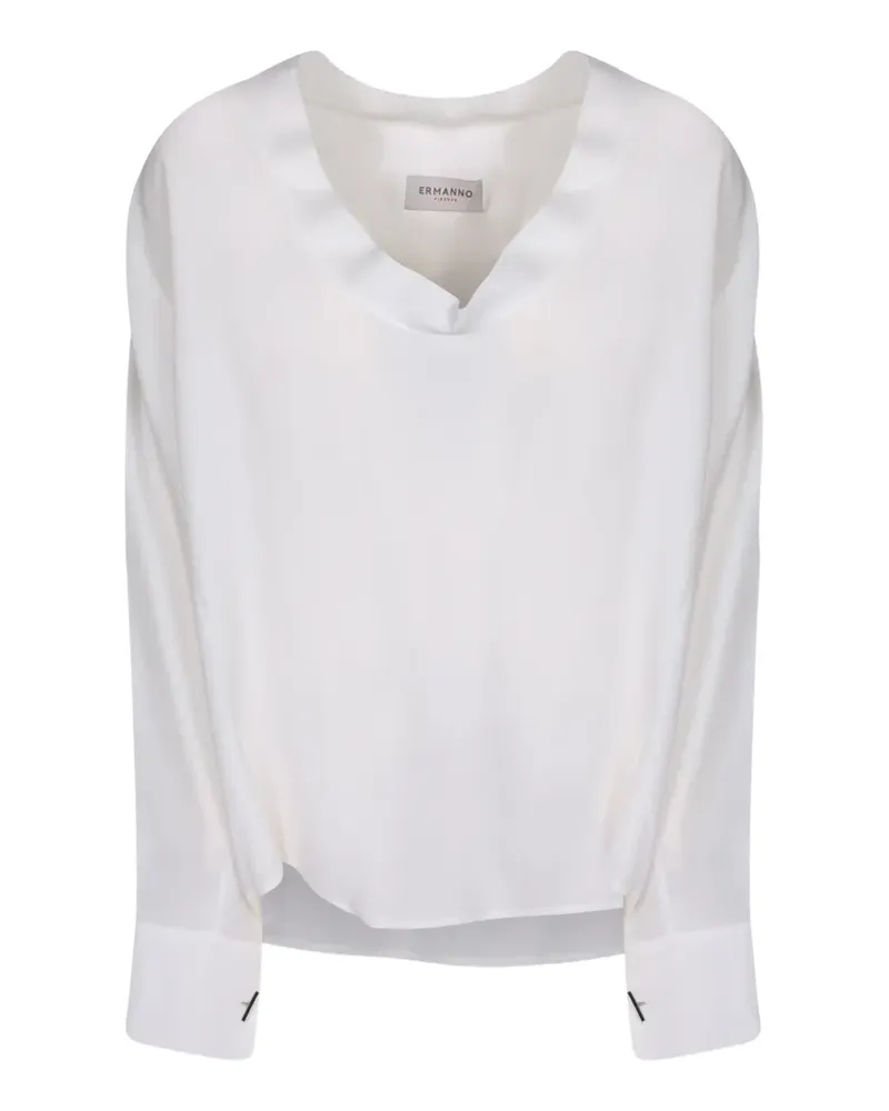 Ermanno Scervino Bluse mit V-Ausschnitt - Weiß Weiß