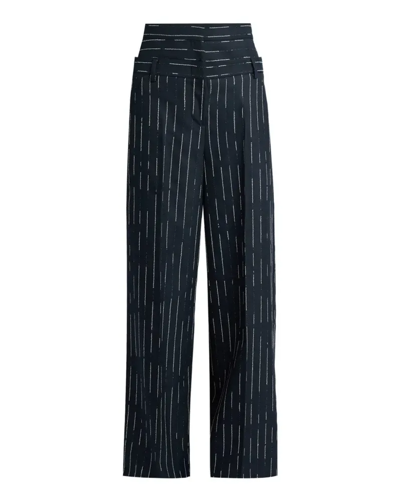 Erdem stripe-pattern wide-leg trousers - Blau Blau
