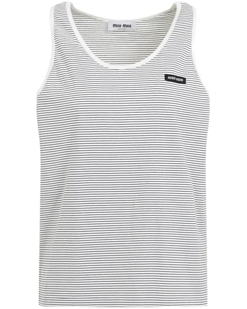 Miu Miu Gestreiftes Top - Weiß Weiß