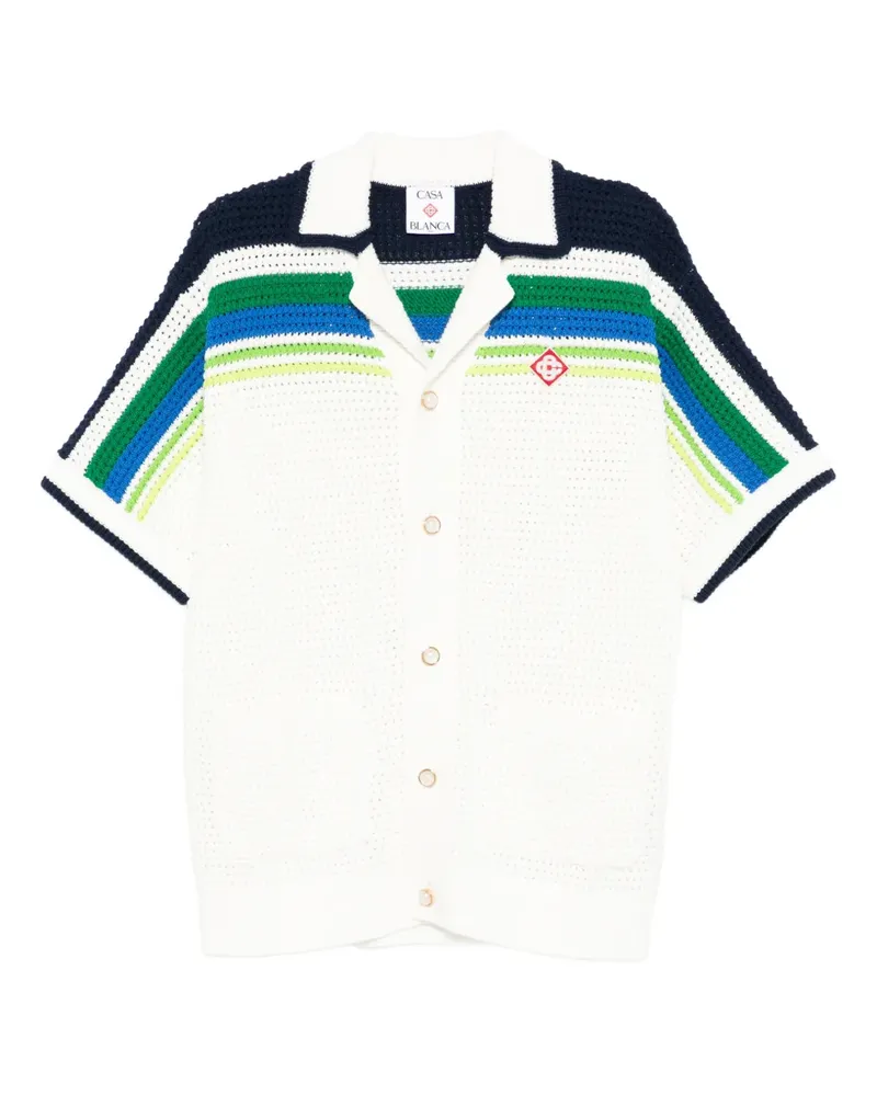 Casablanca Paris Gestreiftes Hemd - Weiß Weiß