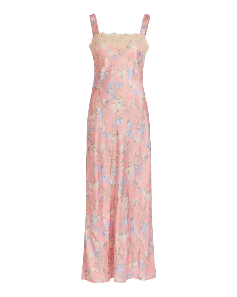 RIXO Rosamarie floral-print satin midi dress Rosa