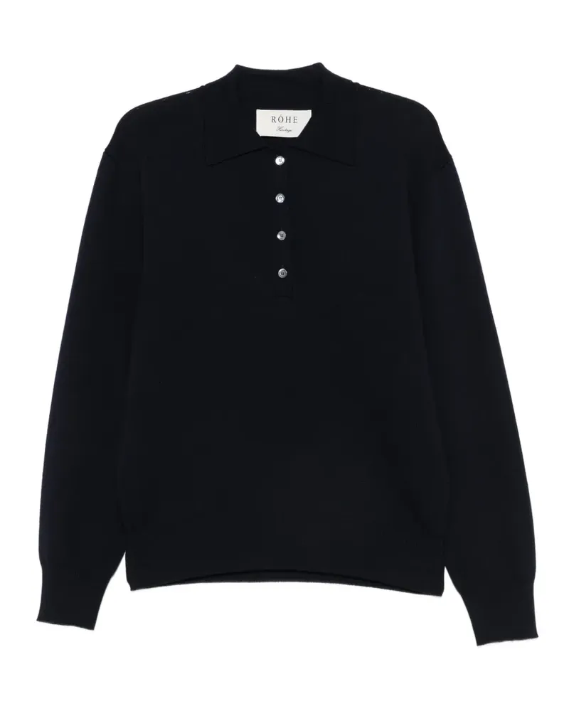 Róhe Pullover mit Knopfleiste - Blau Blau