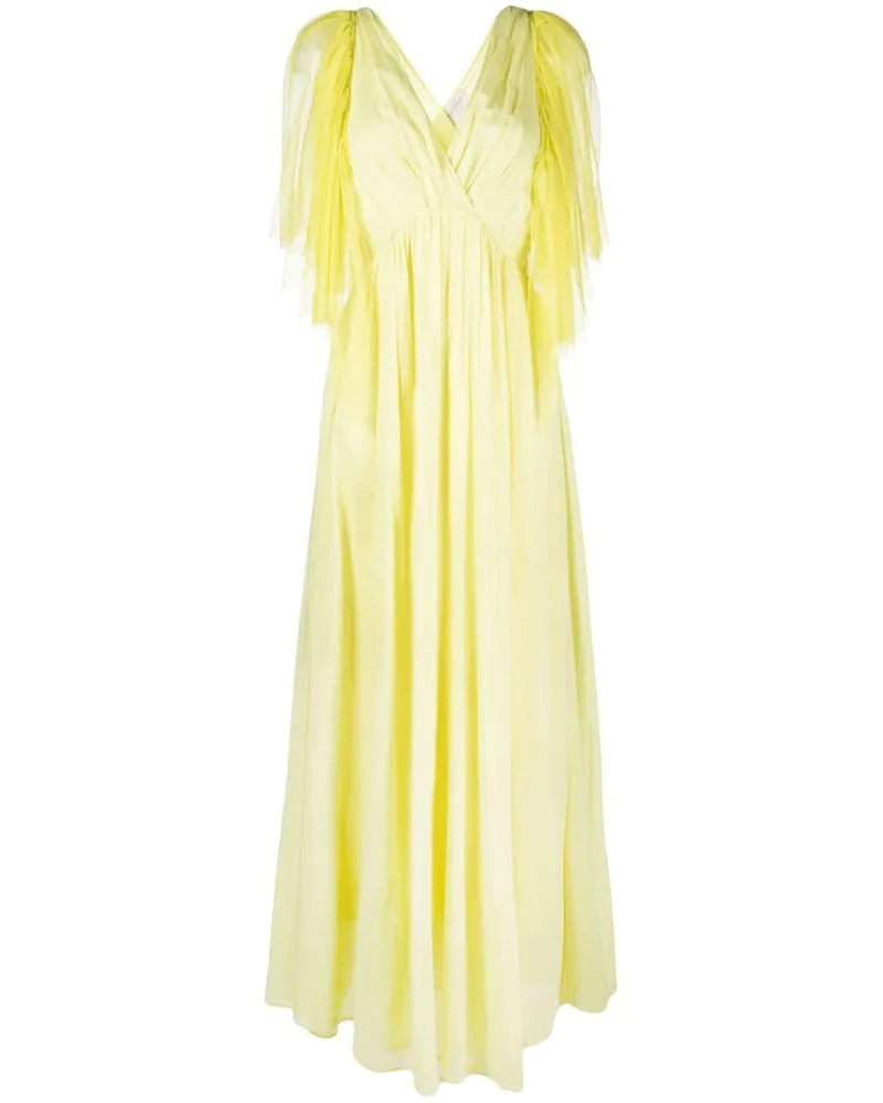 forte_forte Maxikleid mit Falten - Gelb Gelb