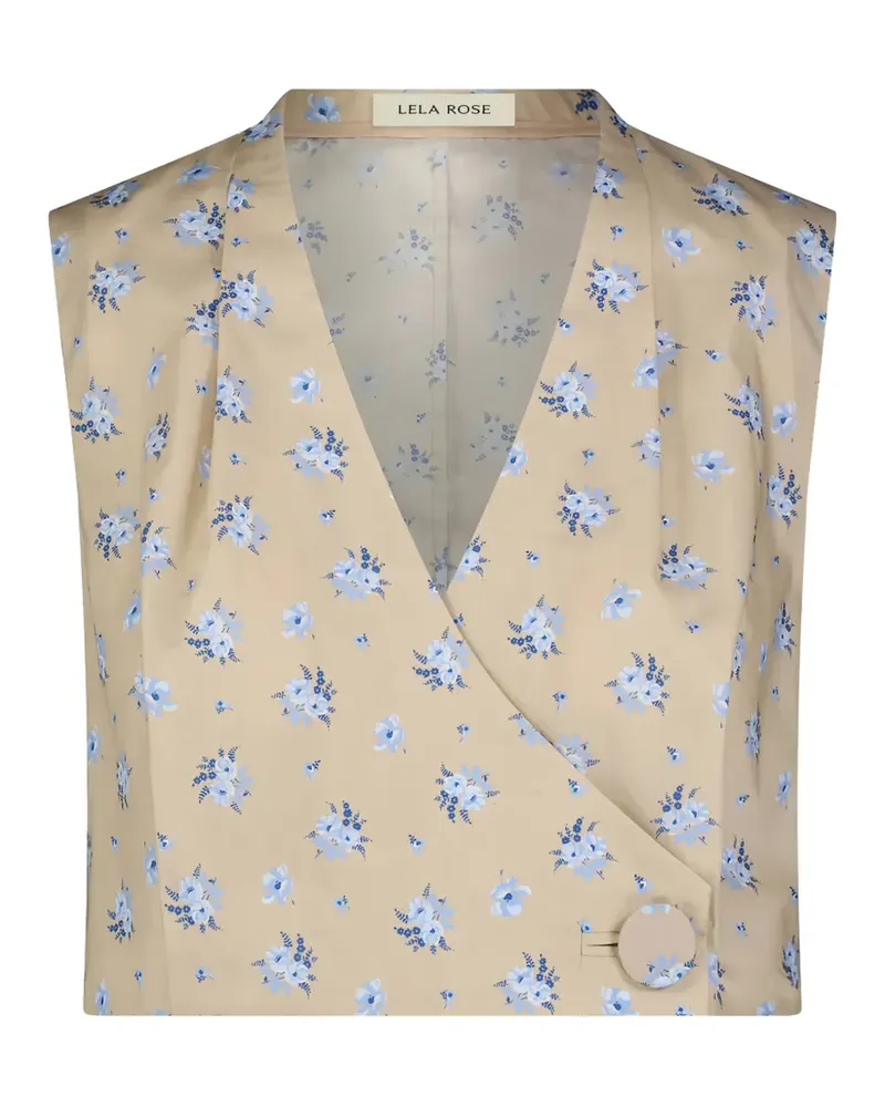 Lela Rose Top mit Blumenprint - Nude Nude
