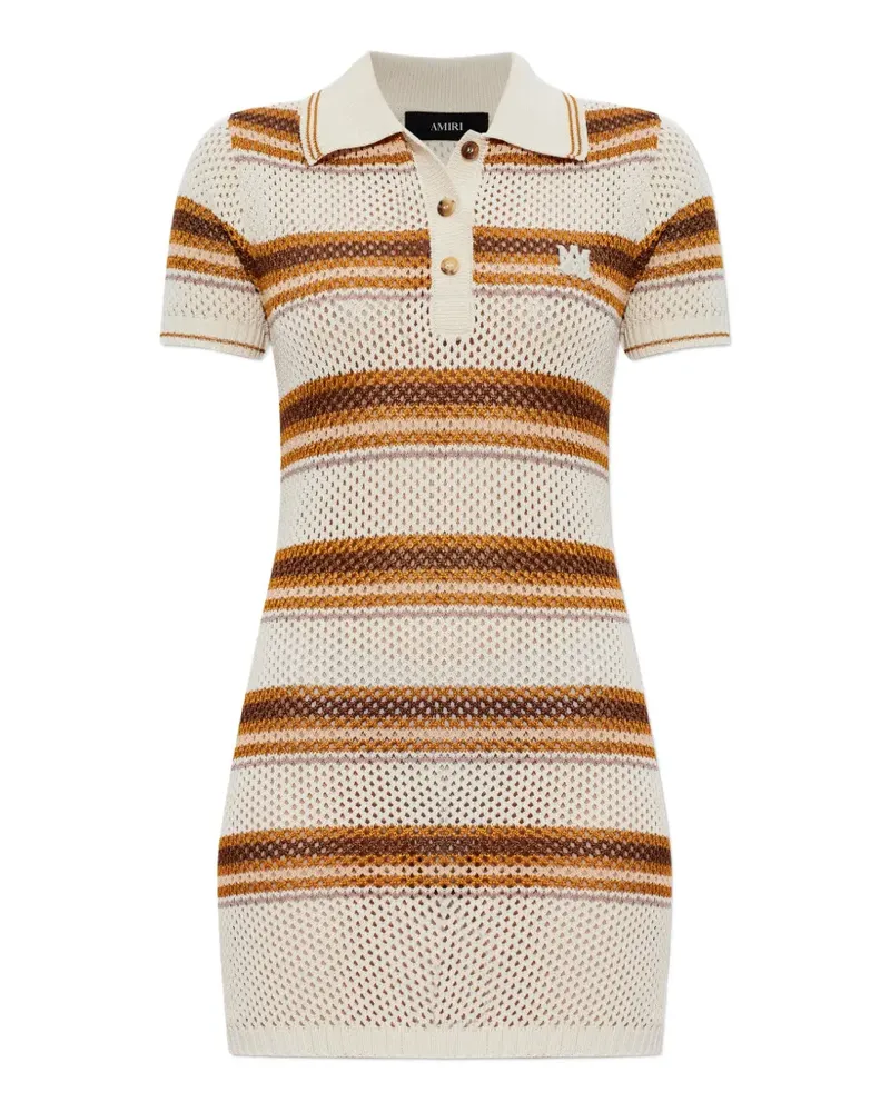 Amiri striped knitted mini dress - Nude Nude