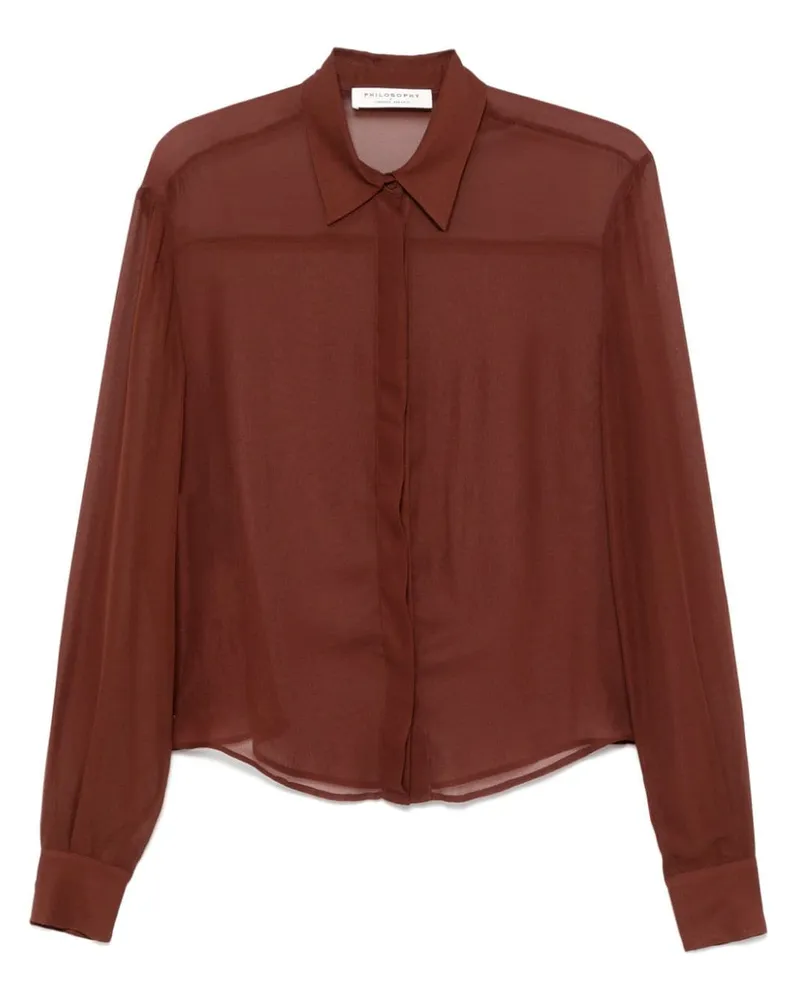 Philosophy Di Lorenzo Serafini Hemd mit Sheer-Effekt - Braun Braun