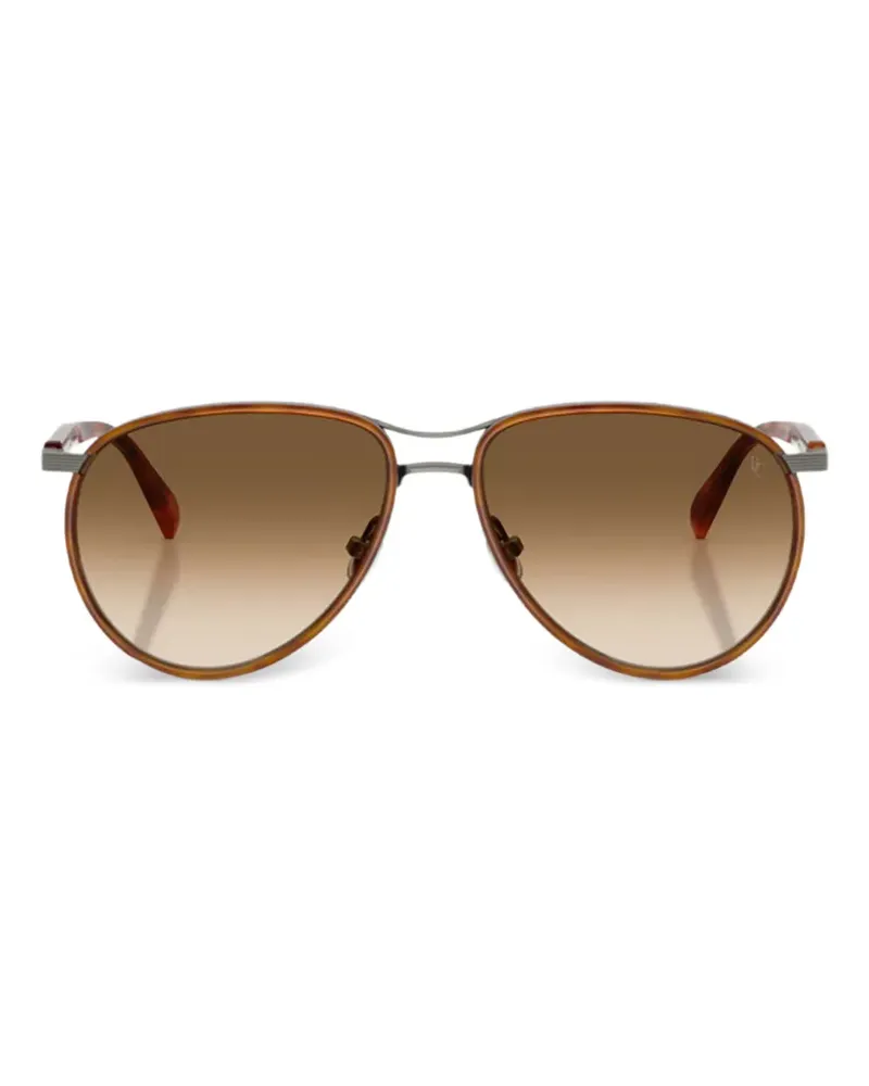Brunello Cucinelli Sonnenbrille mit geometrischem Gestell - Braun Braun