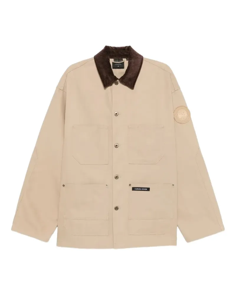 Canada Goose corduroy-collar patch-pocket jacket - Nude Nude