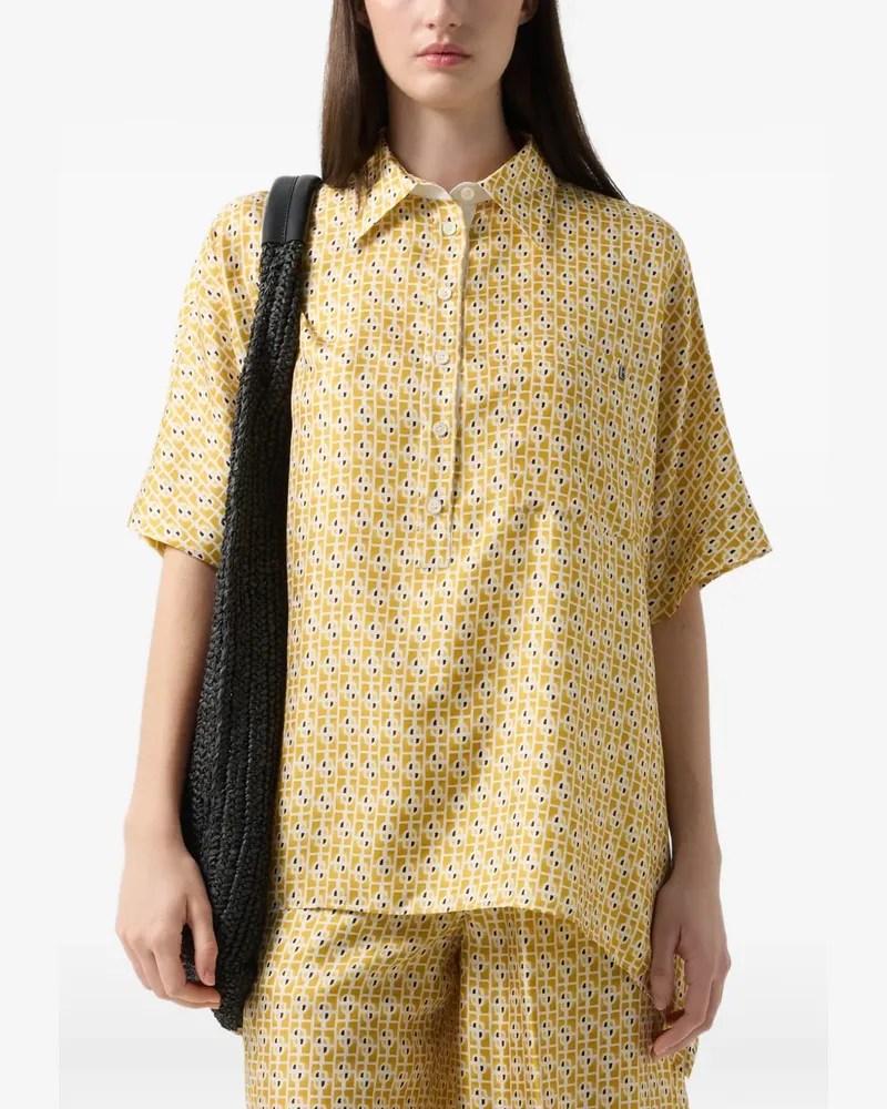 Bogner Elvira Seidenhemd mit geometrischem Print - Gelb Gelb