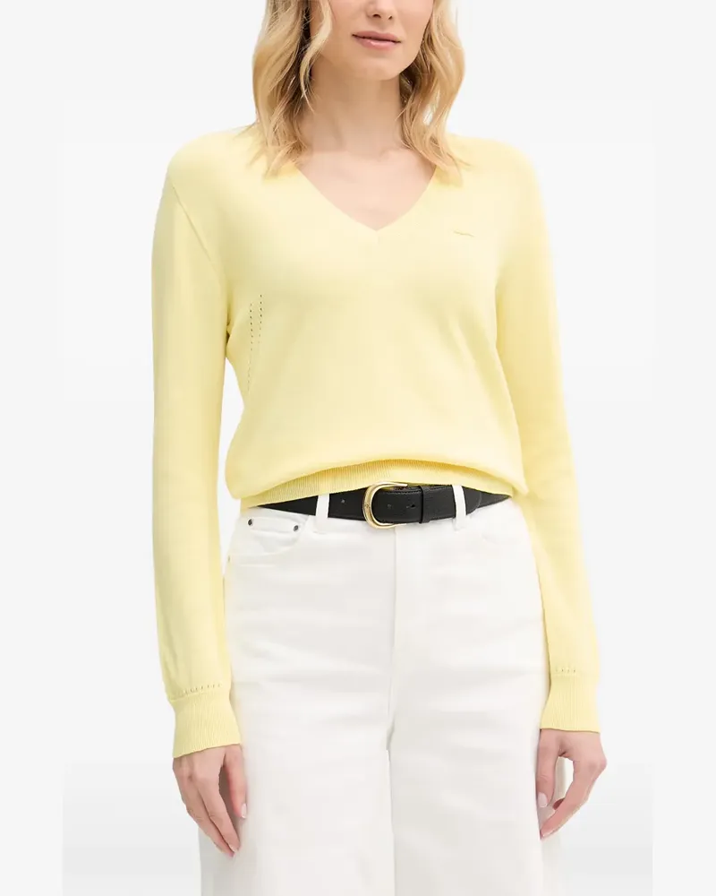 Lacoste logo-patch V-neck sweater - Gelb Gelb